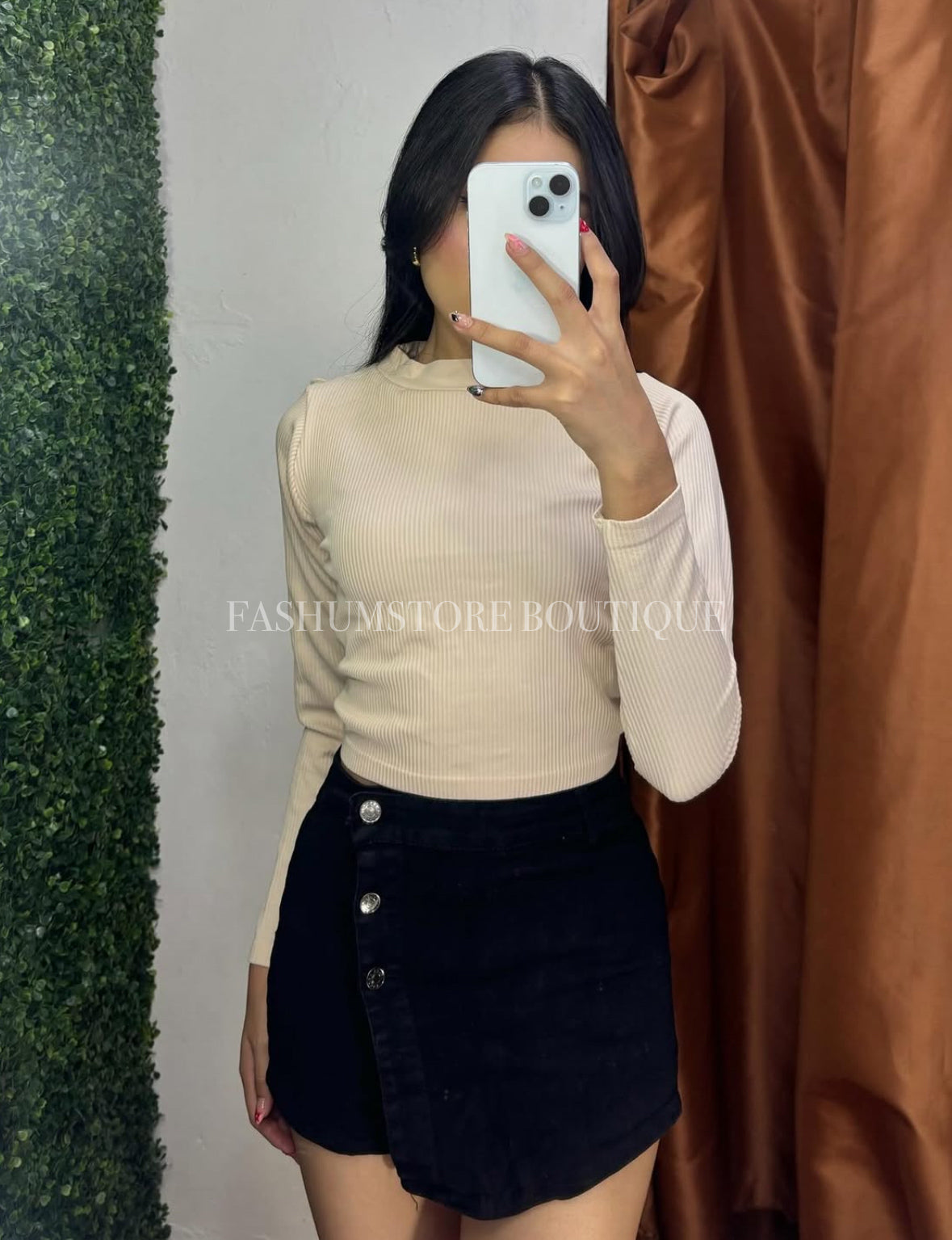 Short falda con botones talla 13