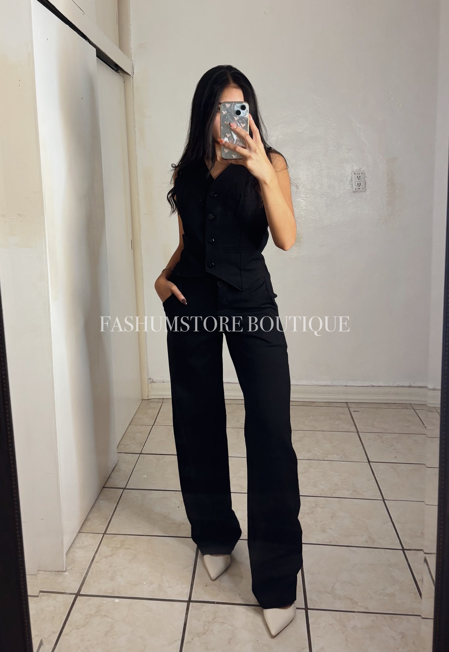 Set chaleco y pantalón liso