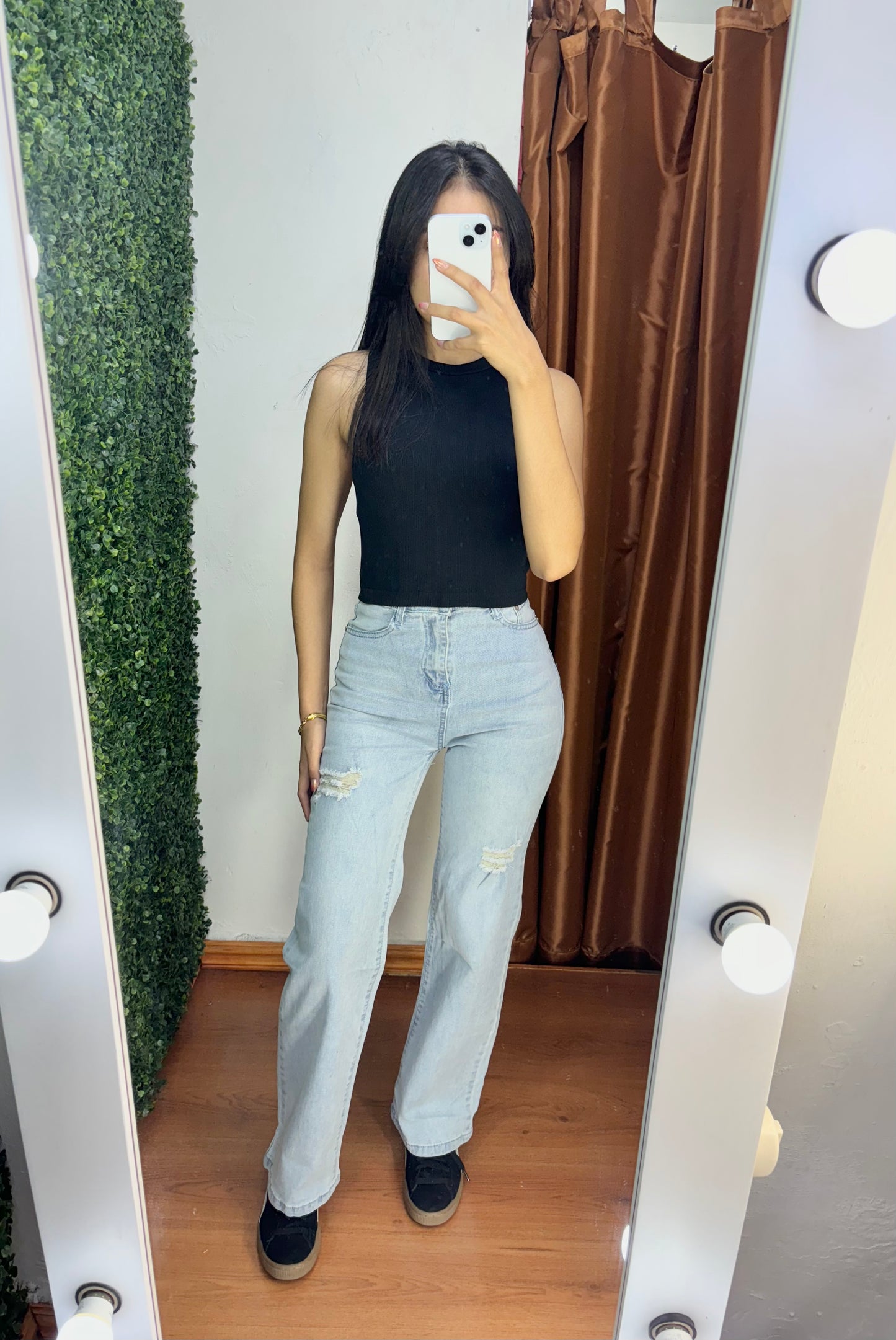 Pantalón Wide Leg Celeste