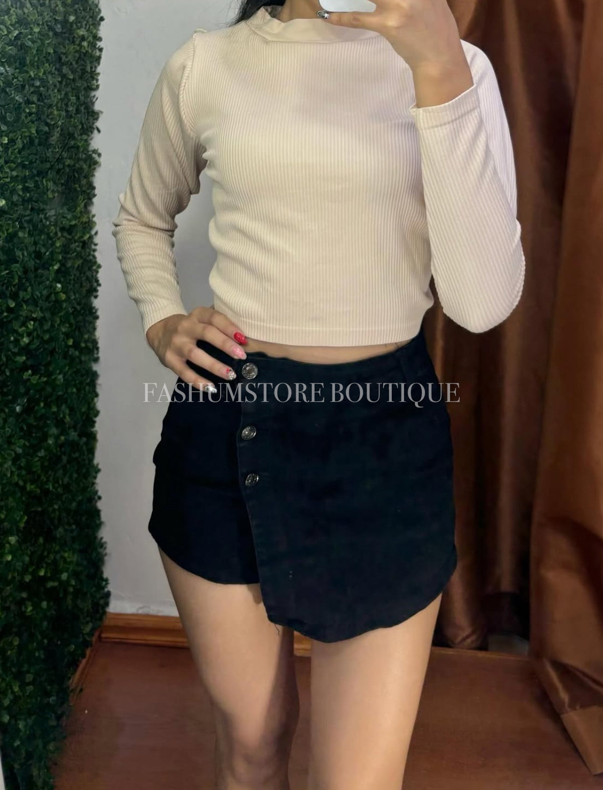 Short falda con botones talla 13