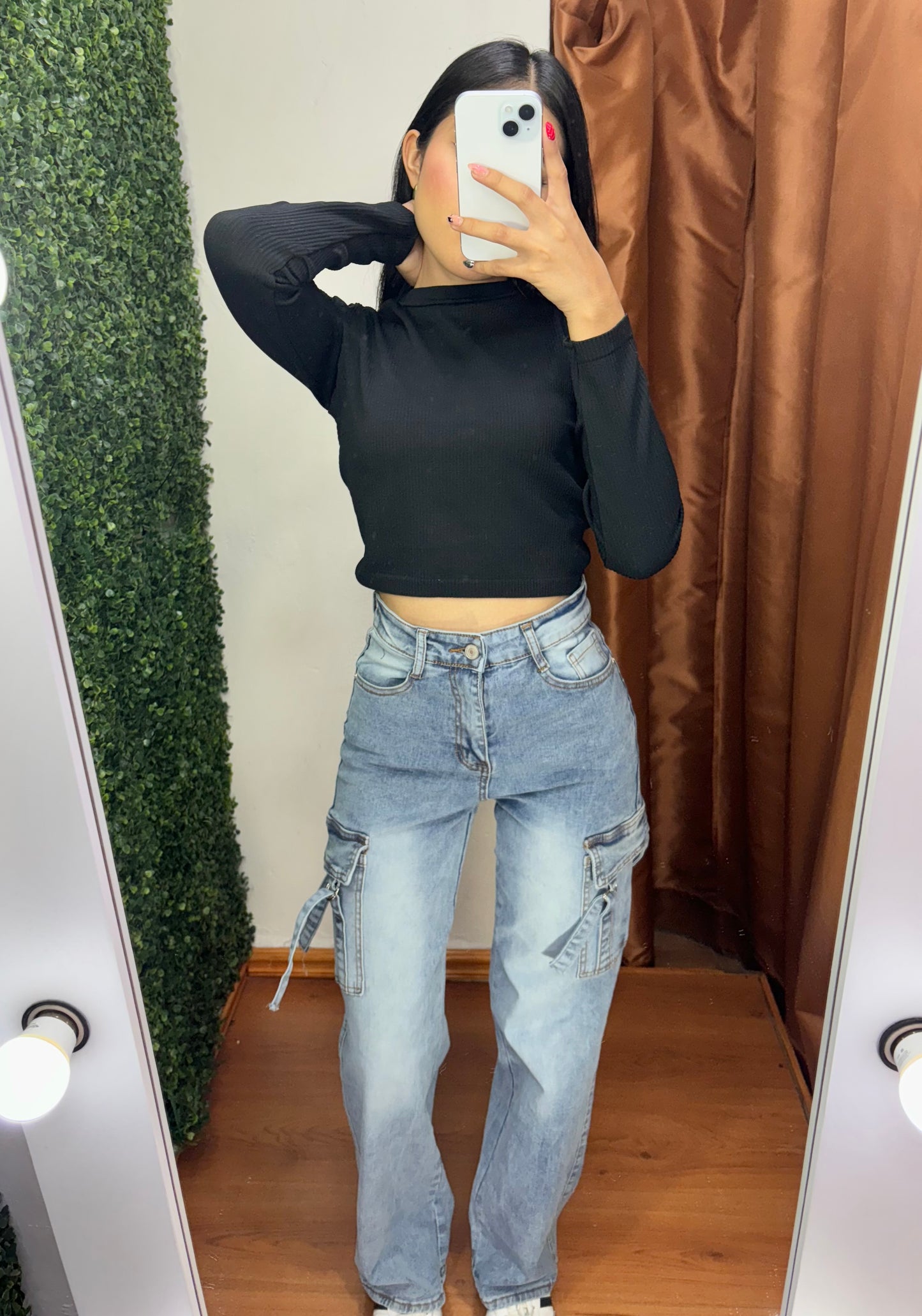 Pantalón Cargo mezclilla con bolsos
