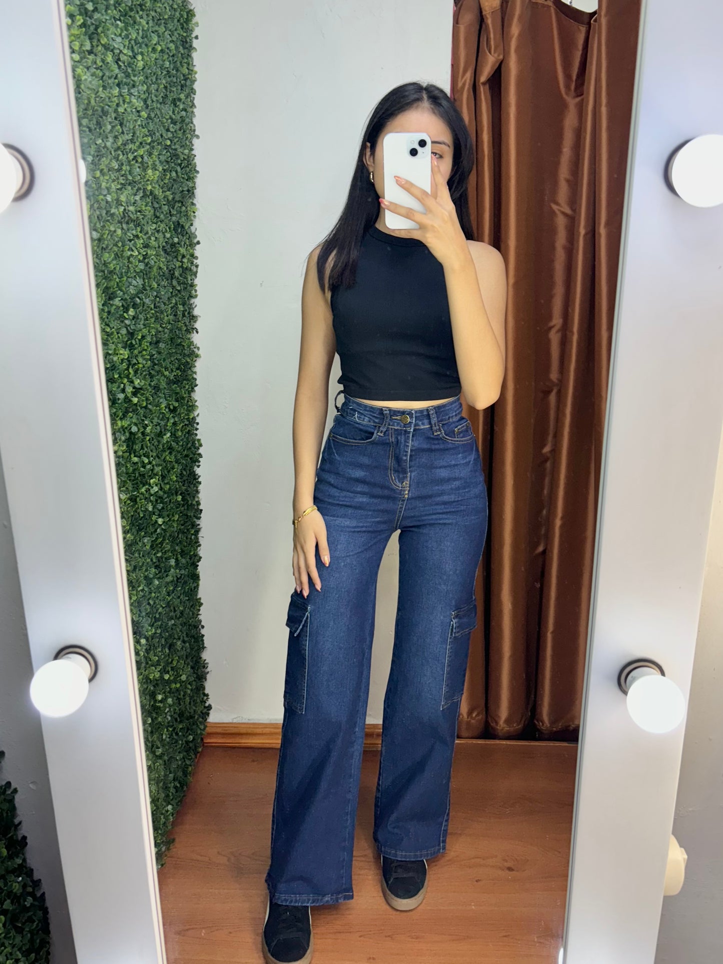 Pantalón cargo mezclilla azul