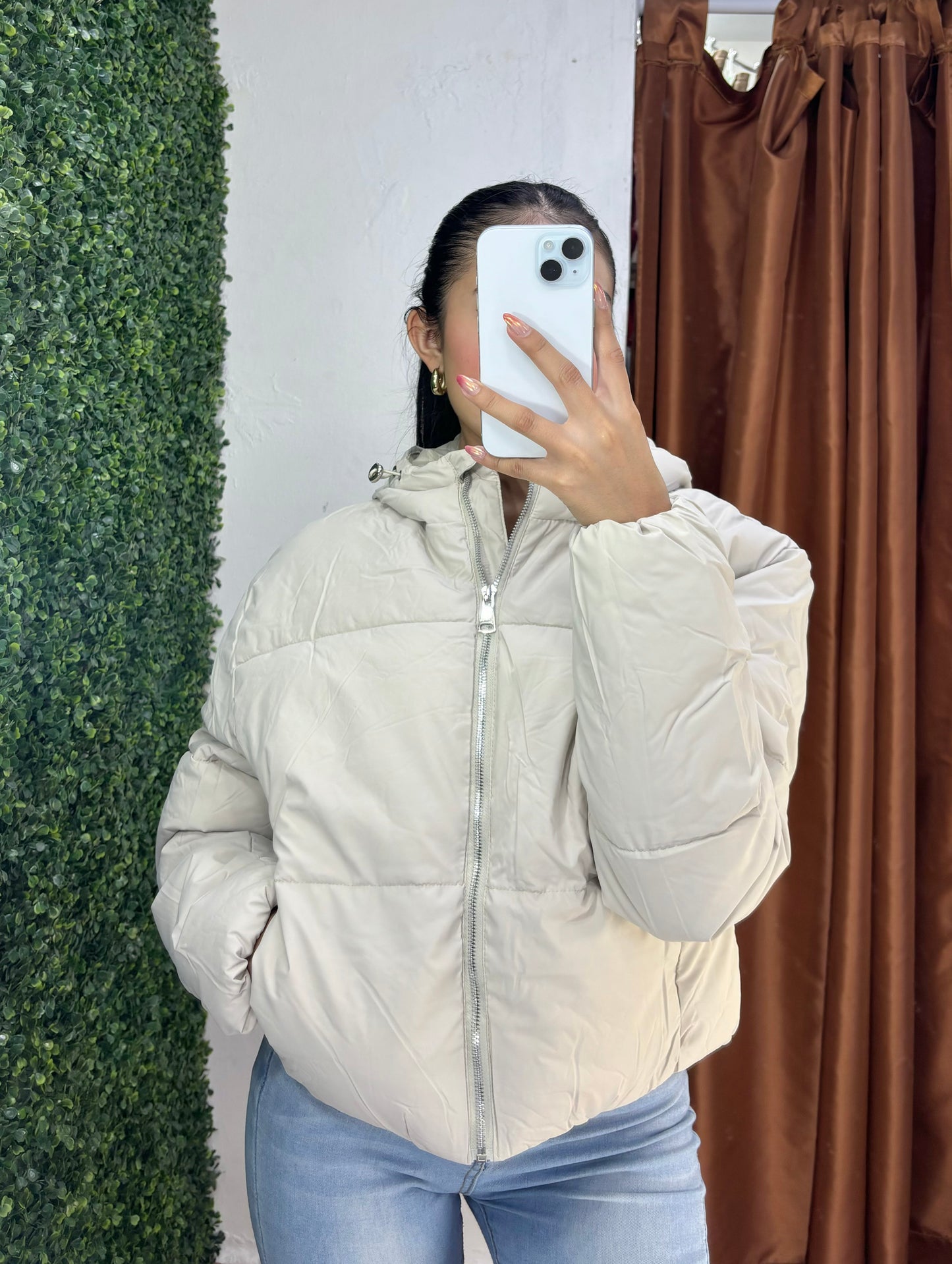 Chamarra con gorro puffer
