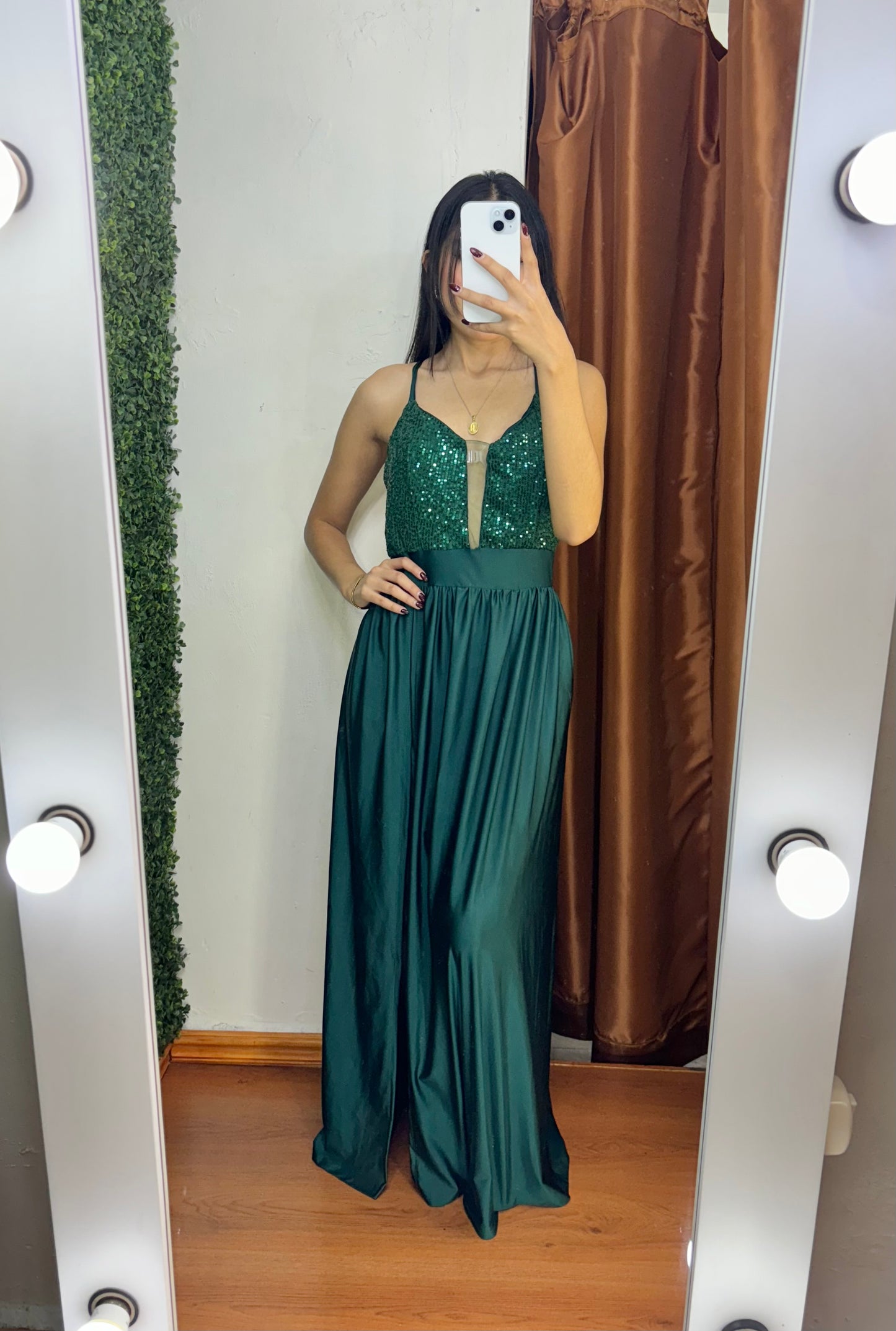 Vestido largo con lentejuelas