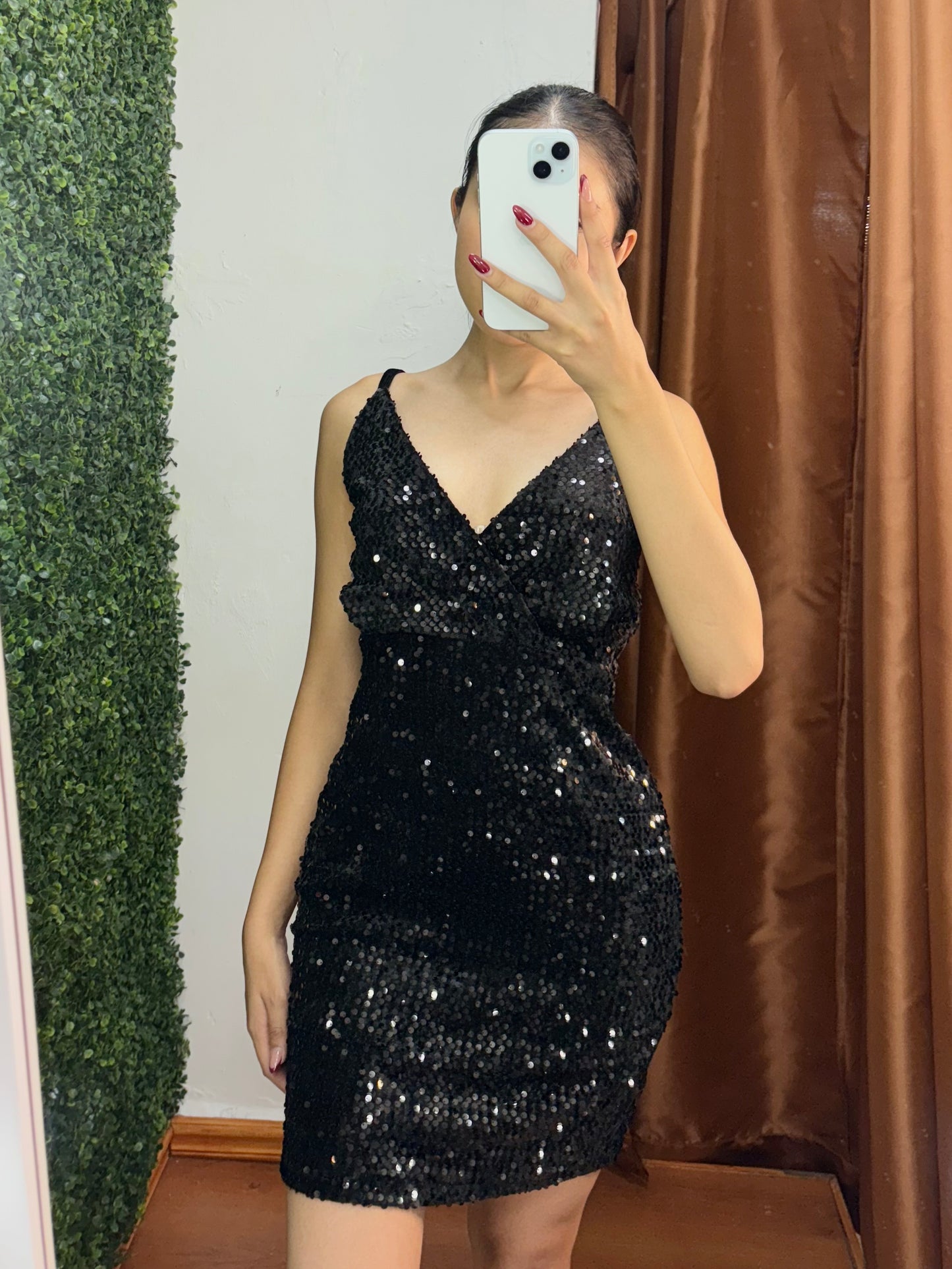 Vestido lentejuelas negro