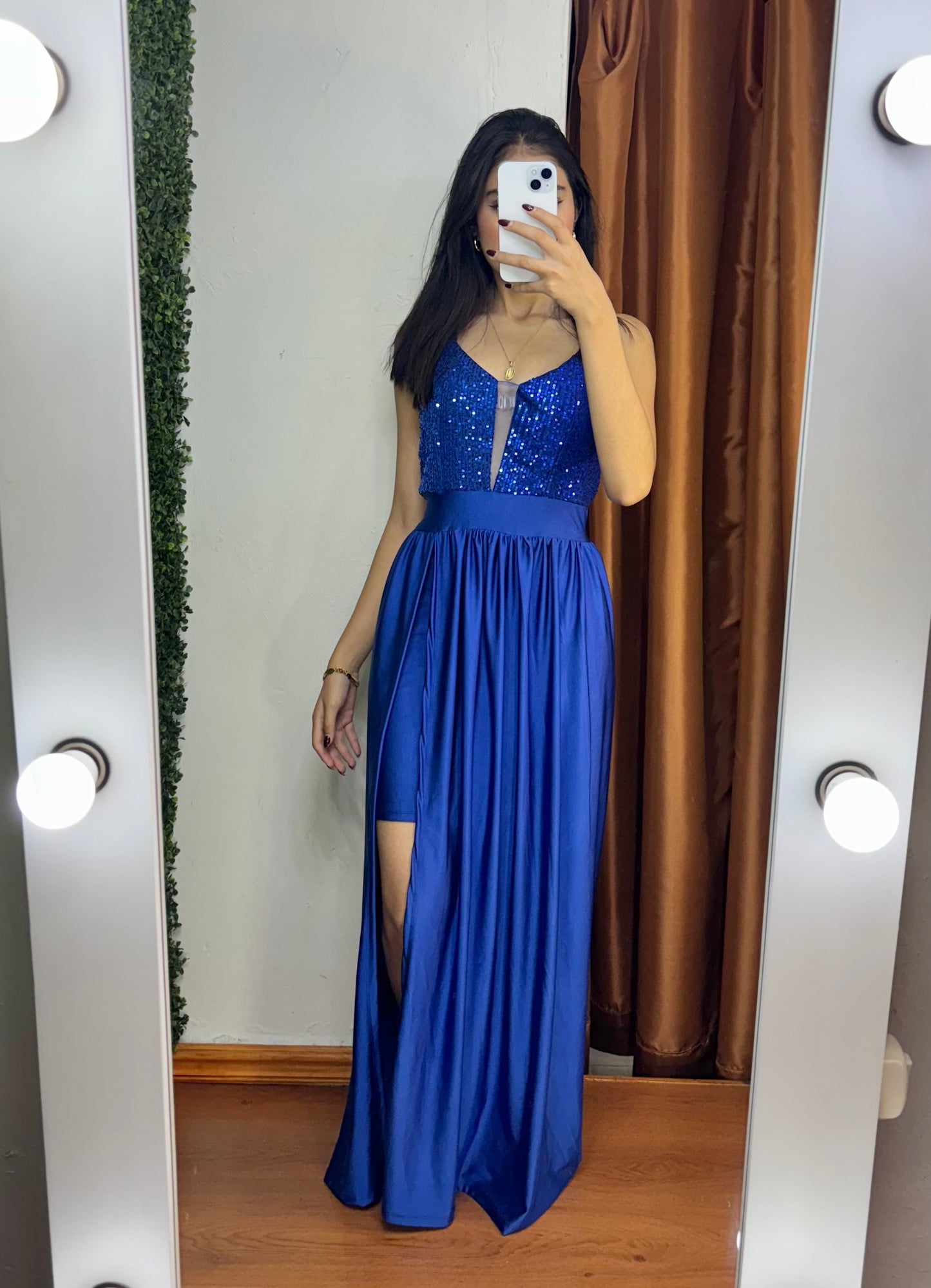 Vestido largo con lentejuelas