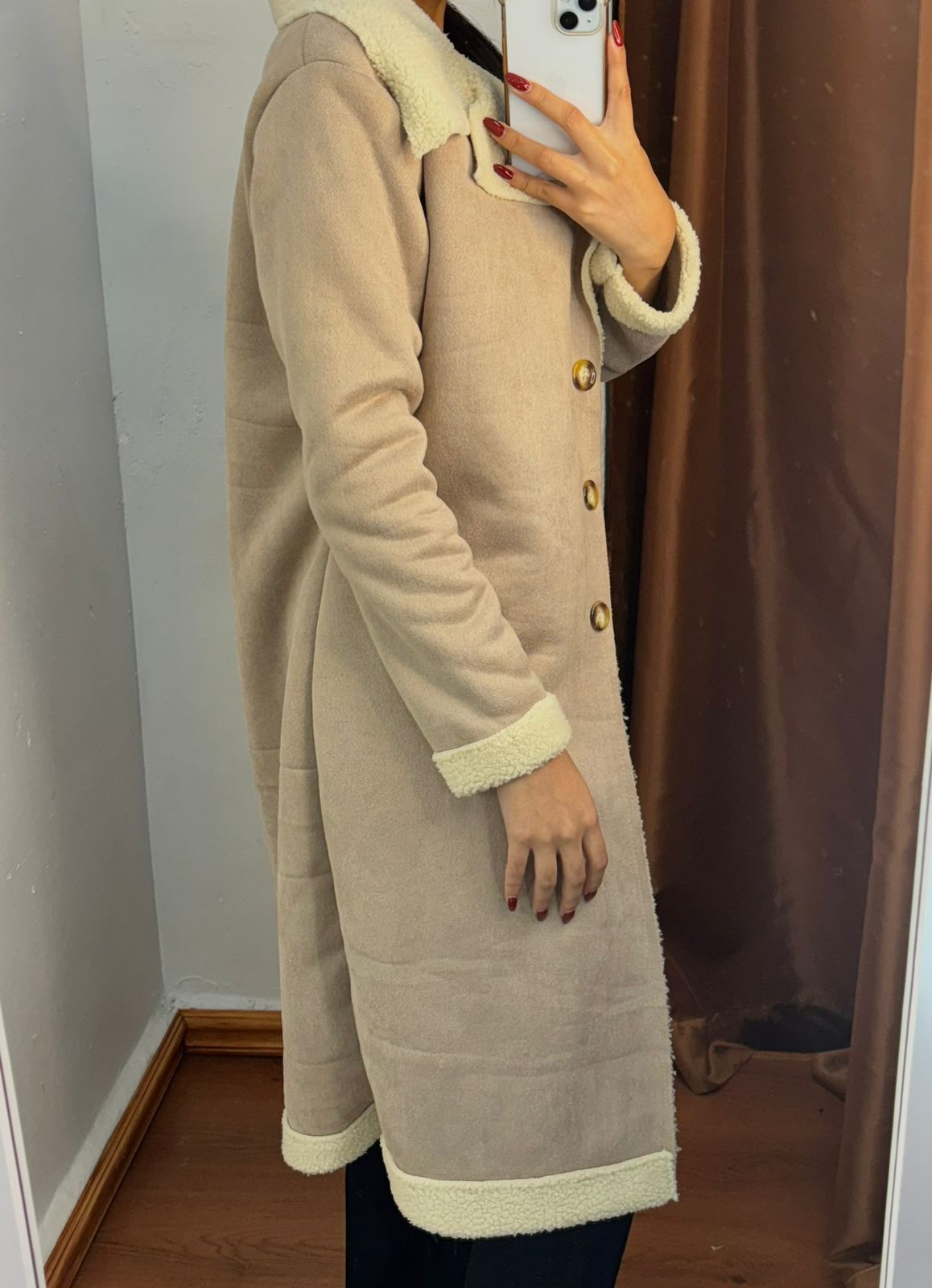 Abrigo Afelpado Beige