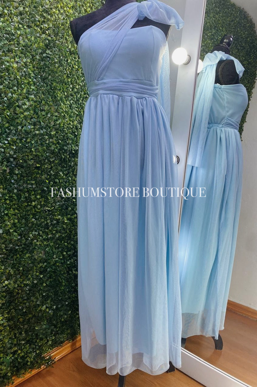 Vestido largo strapless