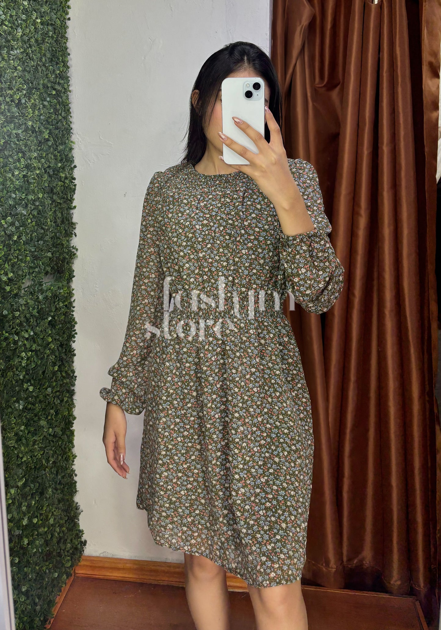 Vestido floreado verde