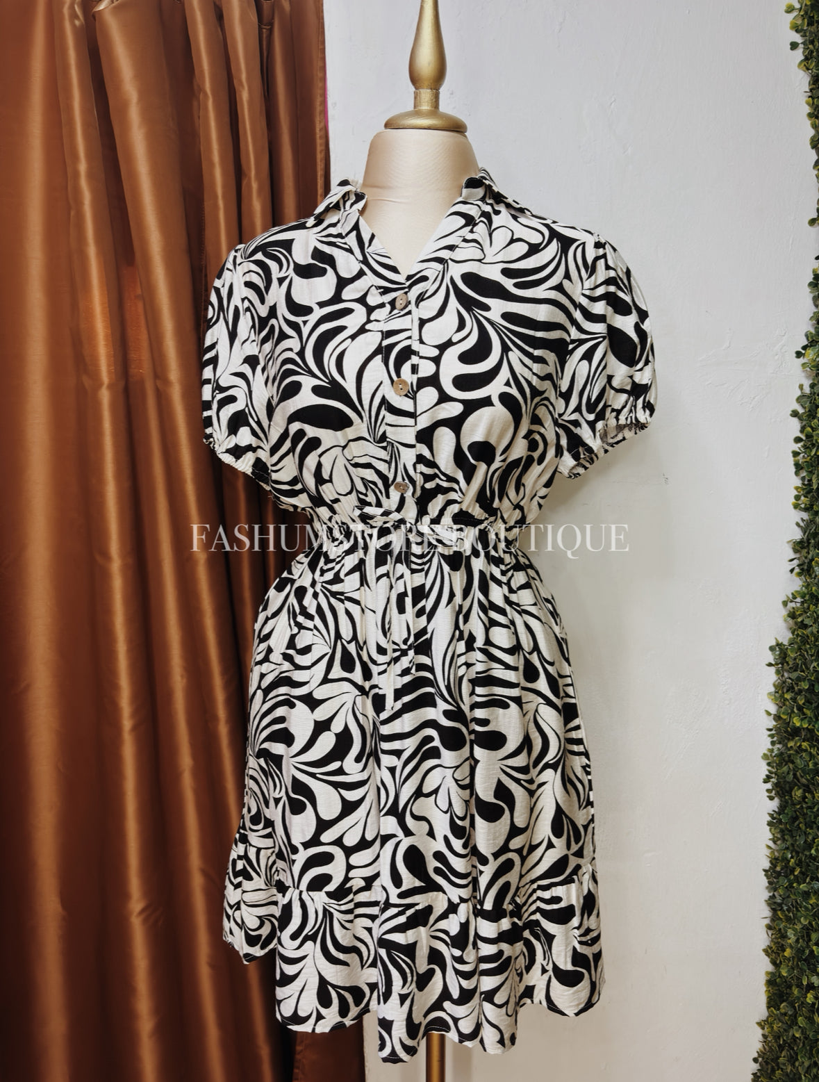 Vestido marmoleado negro y blanco talla XL