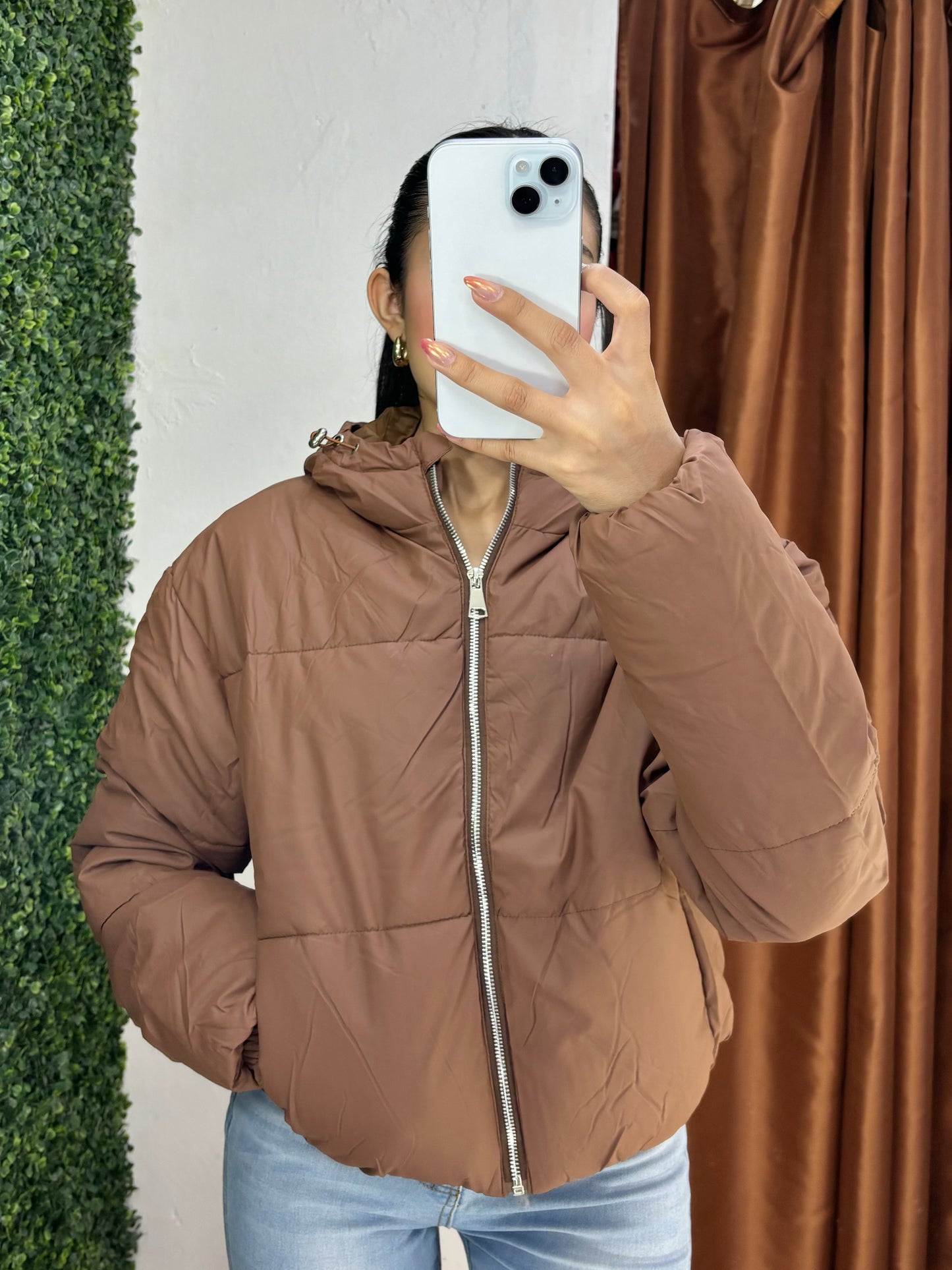 Chamarra con gorro puffer