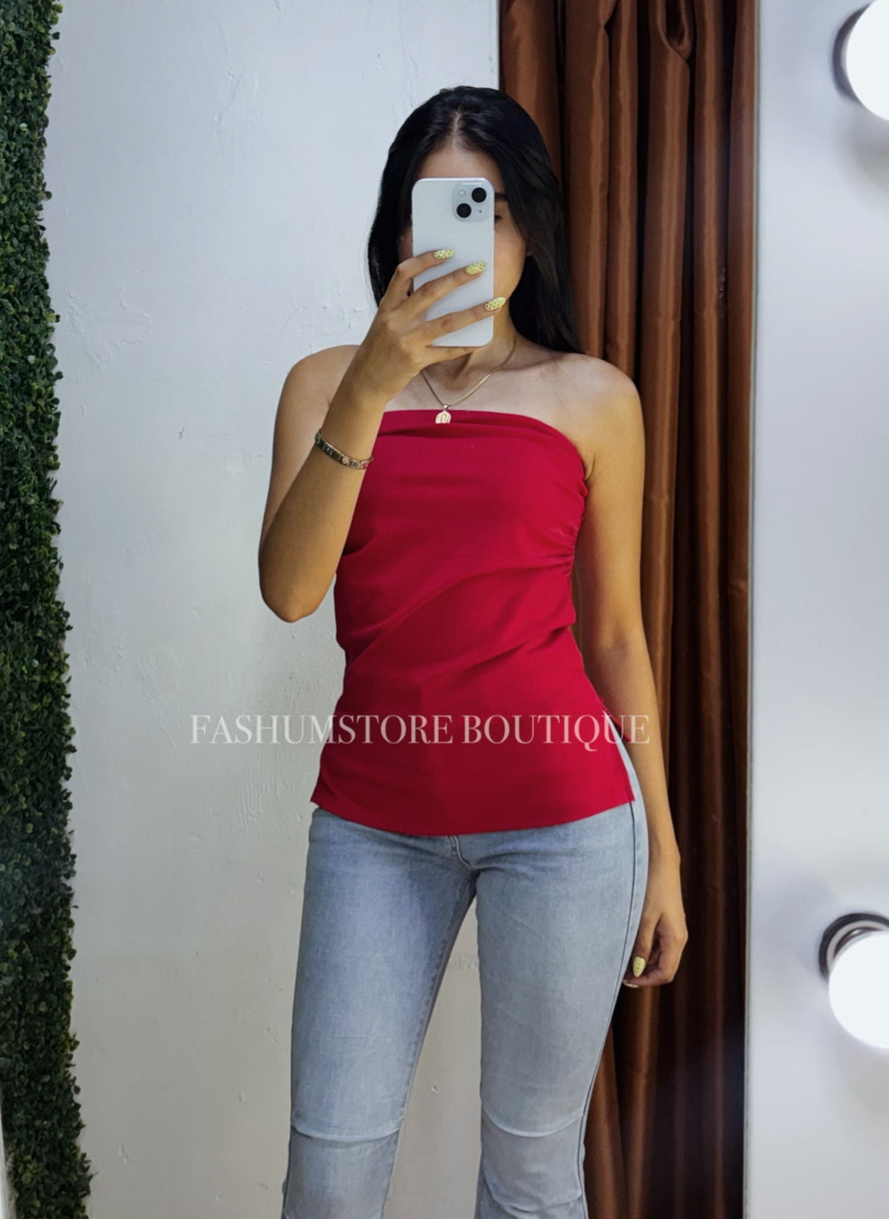 Blusa strapless varios tonos