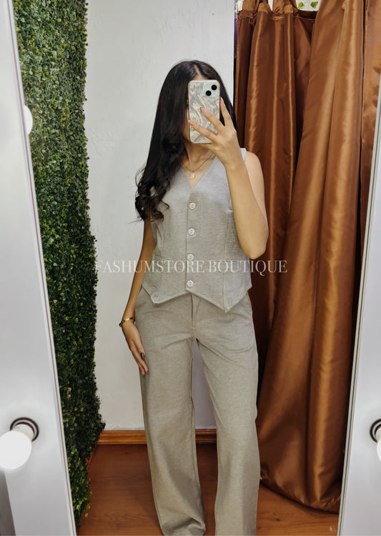 Set chaleco y pantalón liso