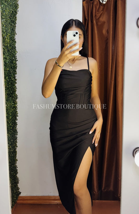 Vestido midi estilo corset