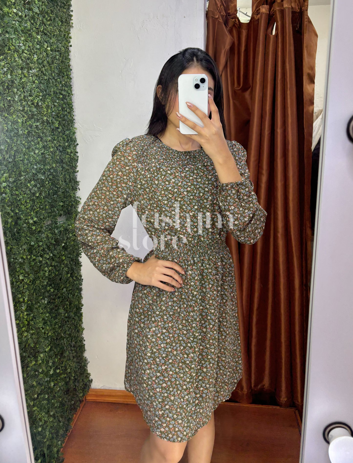 Vestido floreado verde