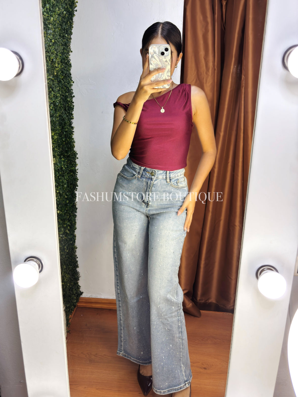 Pantalón Wide Leg brilloso