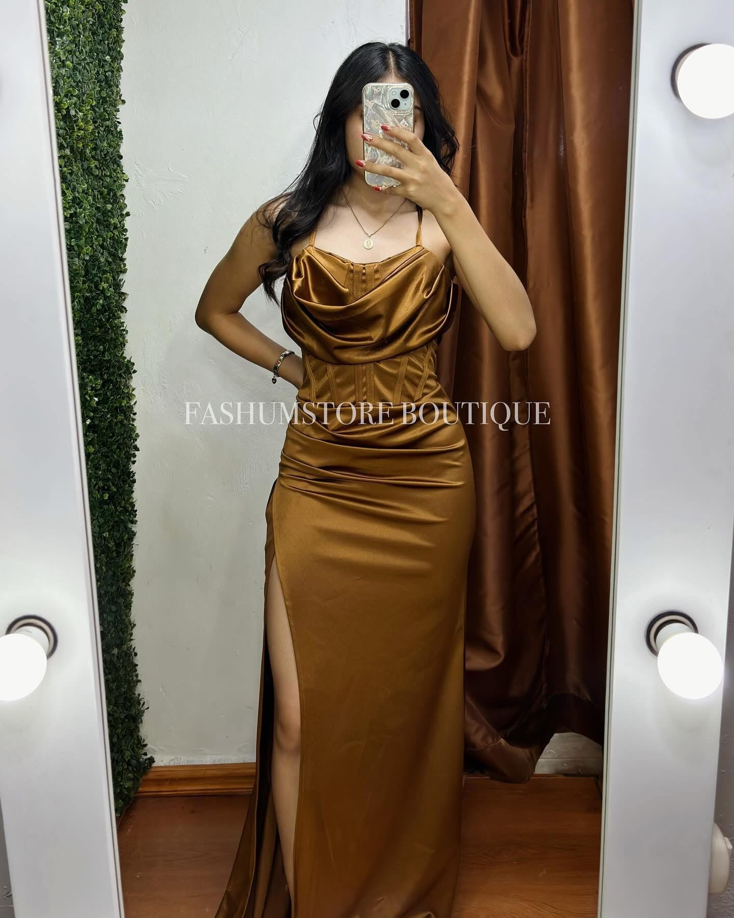 Vestido largo tipo corset