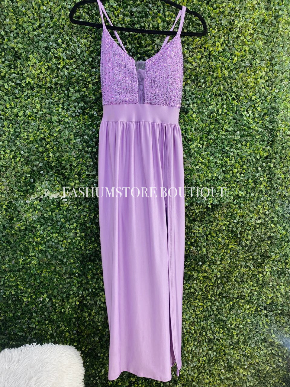 Vestido largo con lentejuelas