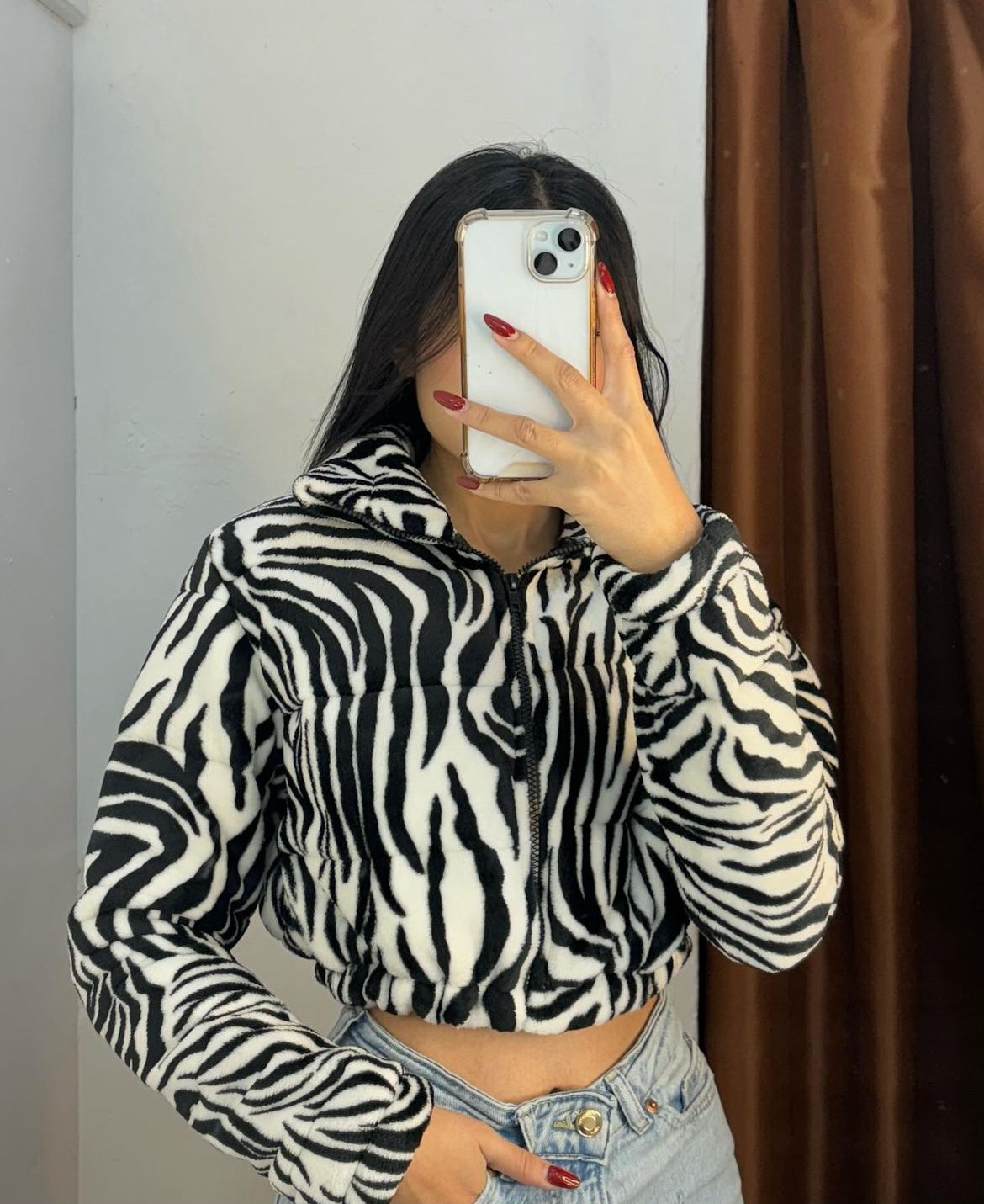 Chamarra corta con estampado de Zebra