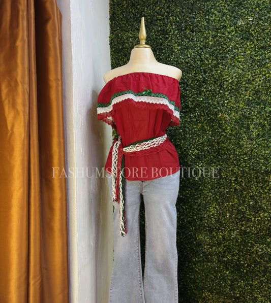 Blusa mexicana a los hombros